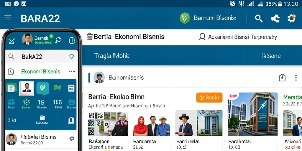 Antarmuka BARA22 yang menampilkan berita ekonomi terbaru.