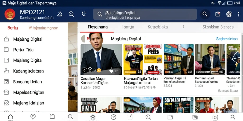 Antarmuka bersih dan fungsional dari aplikasi Majalah Digital MPO2121.