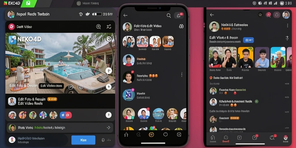 Antarmuka NEKO4D yang user-friendly untuk Edit Video Reels.