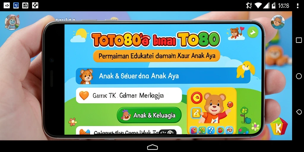 Tampilan antarmuka permainan edukatif TOTO80 yang ceria dan interaktif.