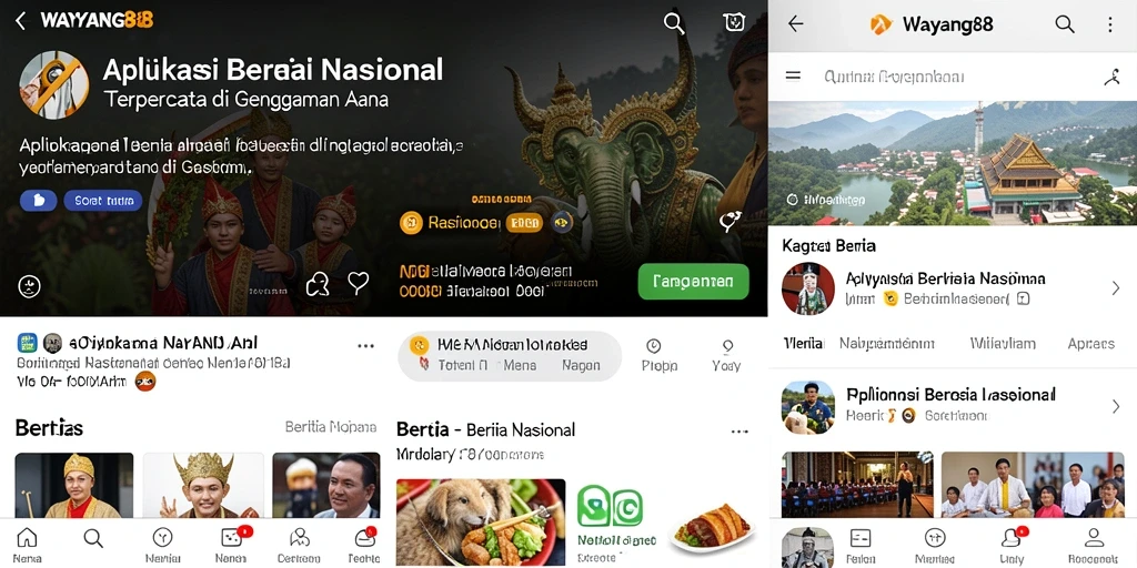 Tampilan antarmuka aplikasi WAYANG88 untuk Berita Nasional.